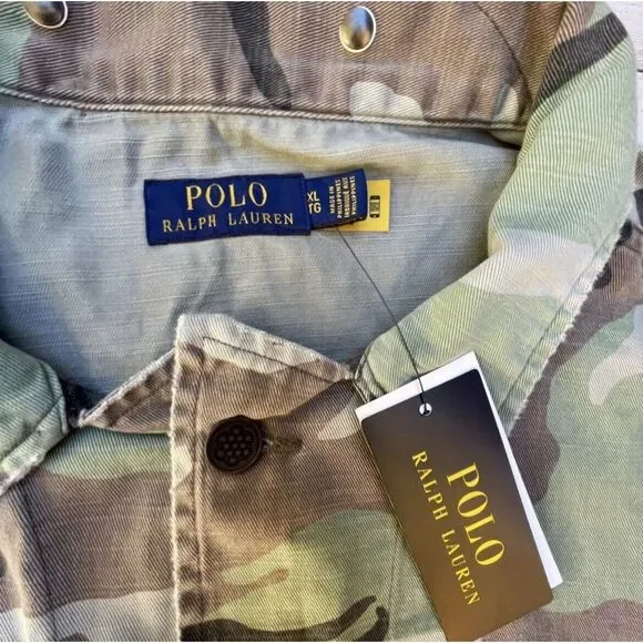 Polo Ralph Lauren Camo Military Over Shirt USRL Jacket Camouflage Size XL NWT - Picture 2 of 6